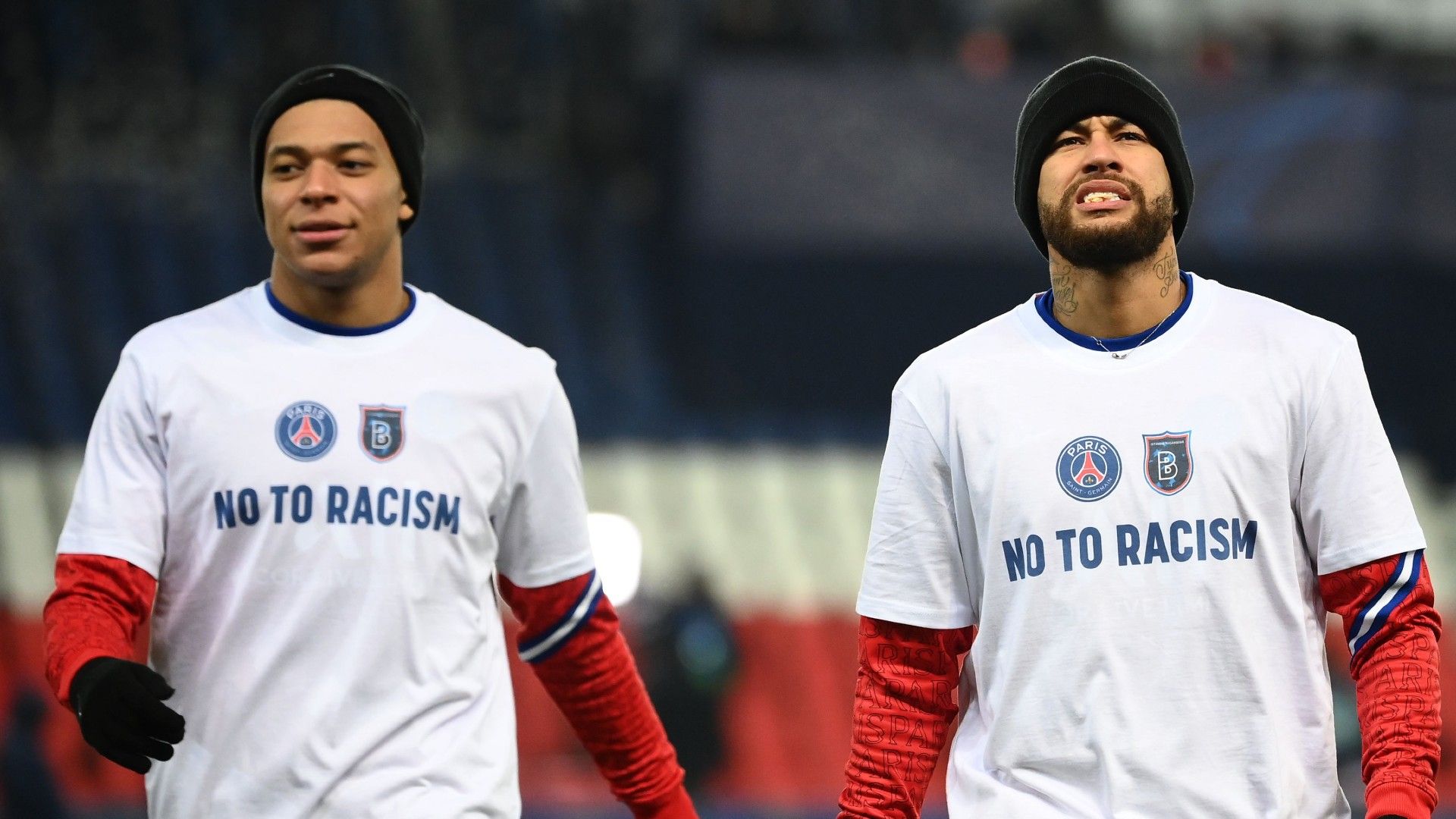 Neymar Mbappe No to Racism PSG