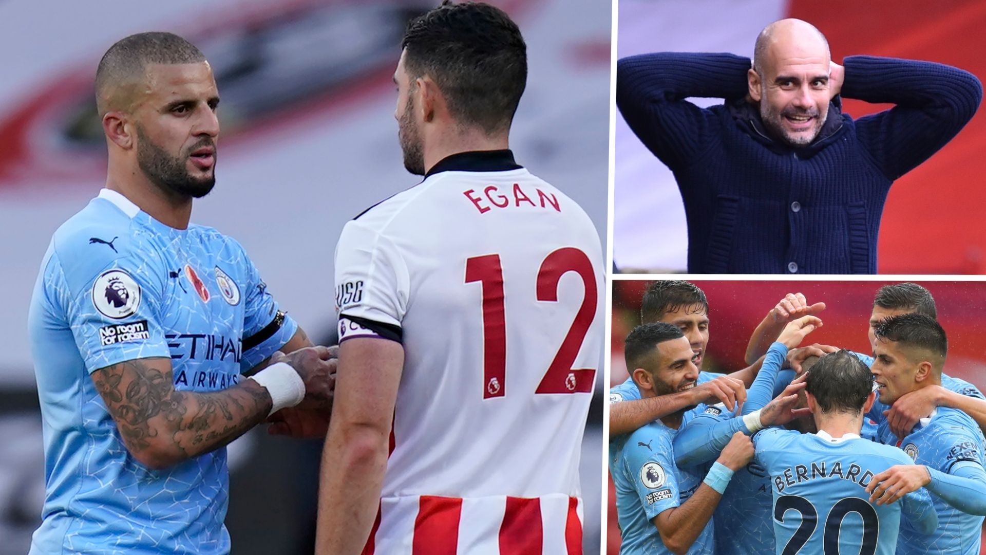 Kyle Walker Pep Guardiola Man City Sheff Utd GFX