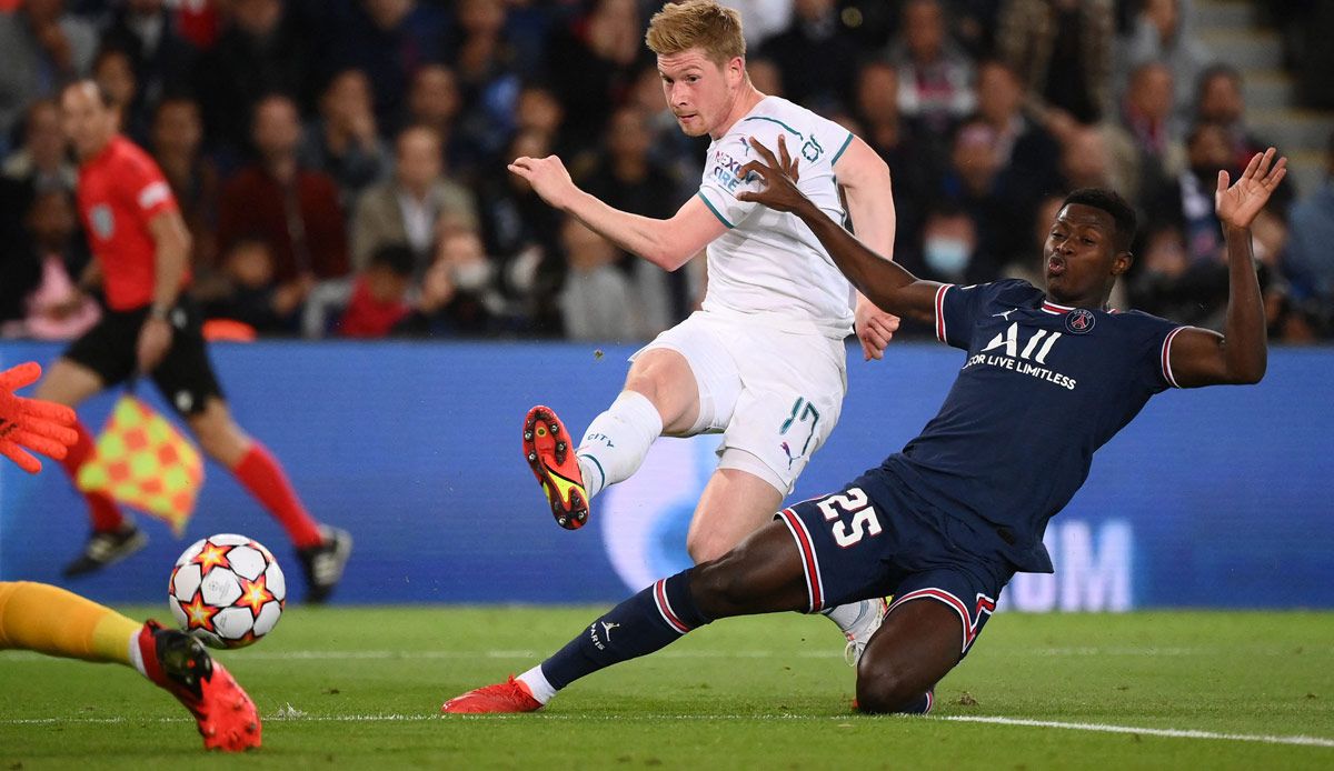 Kevin De Bruyne Nuno Mendes PSG Manchester City 2021