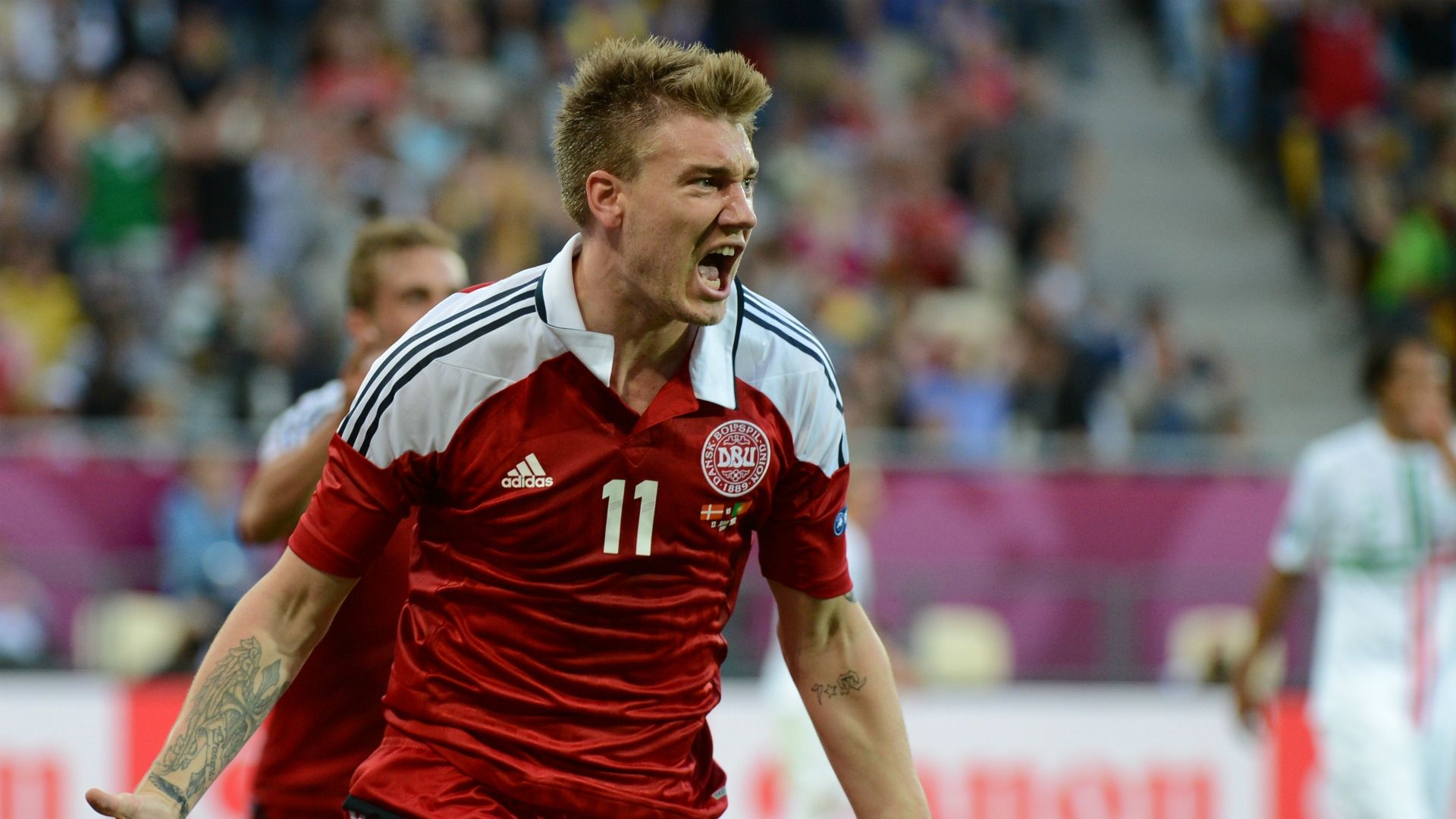 Nicklas Bendtner Denmark v Portugal Euro 2012 13062012