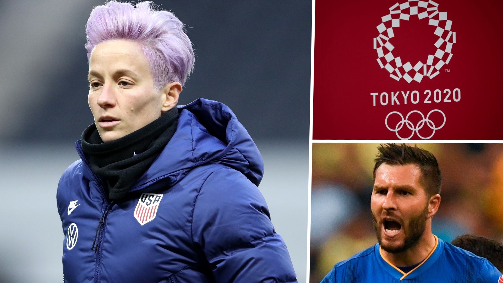 Split pic Megan Rapinoe Andre-Pierre Gignac Olympics 2020