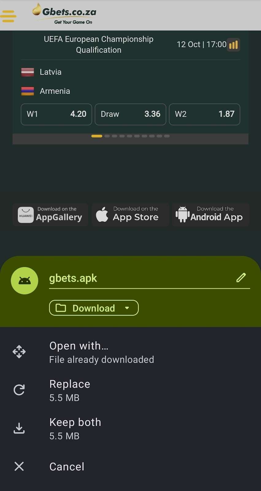 gbets app download process 3