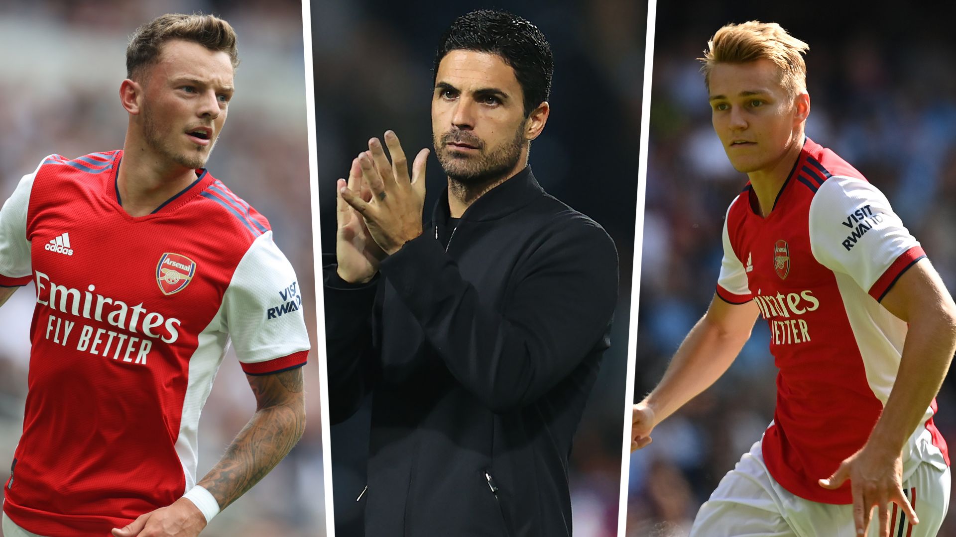 Ben White Mikel Arteta Martin Odegaard