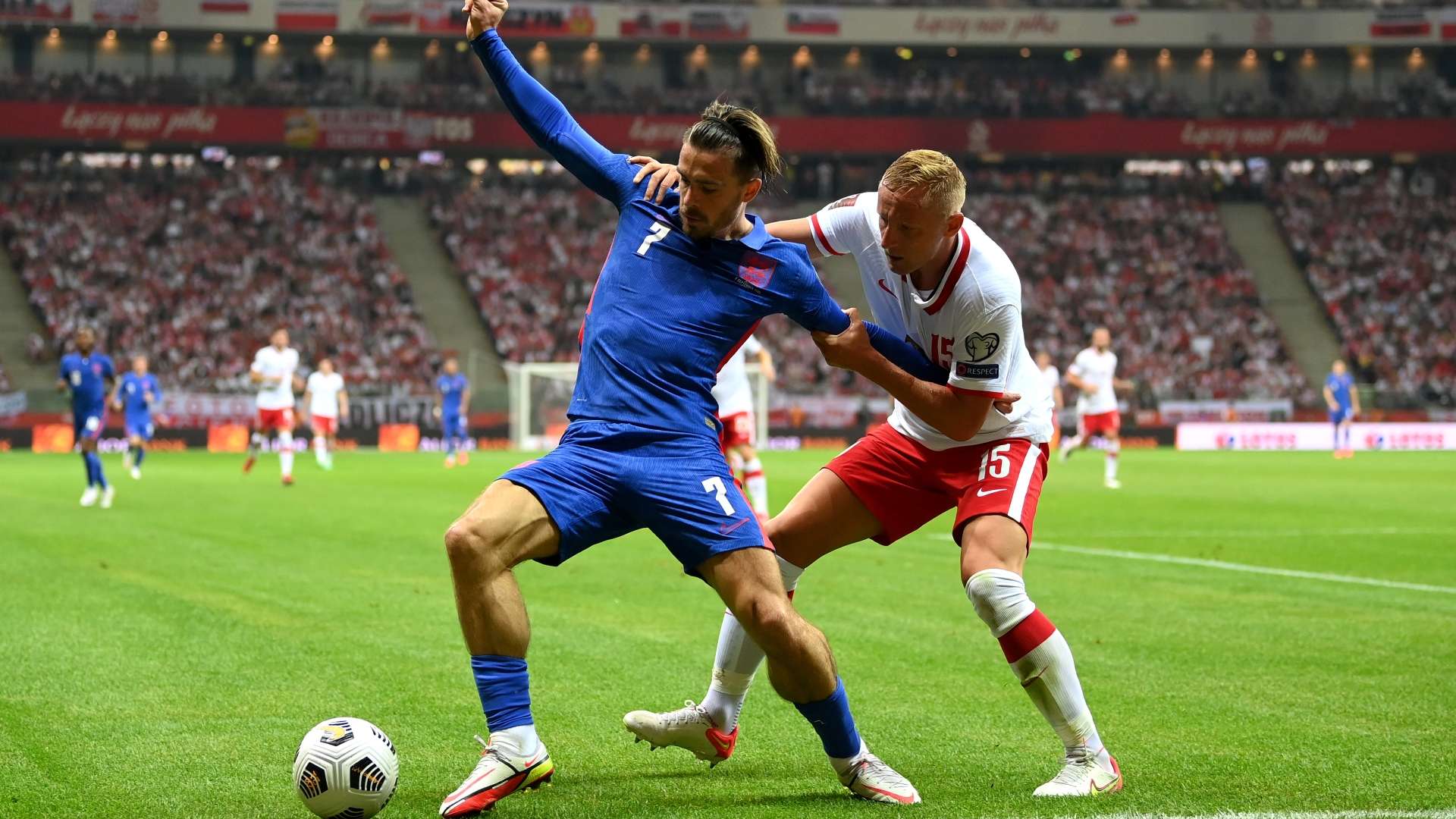 Jack Grealish England Kamil Glik Poland 2021