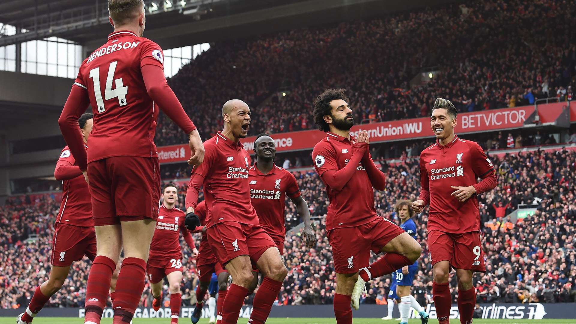 Mohamed Salah Liverpool celebration 2018-19