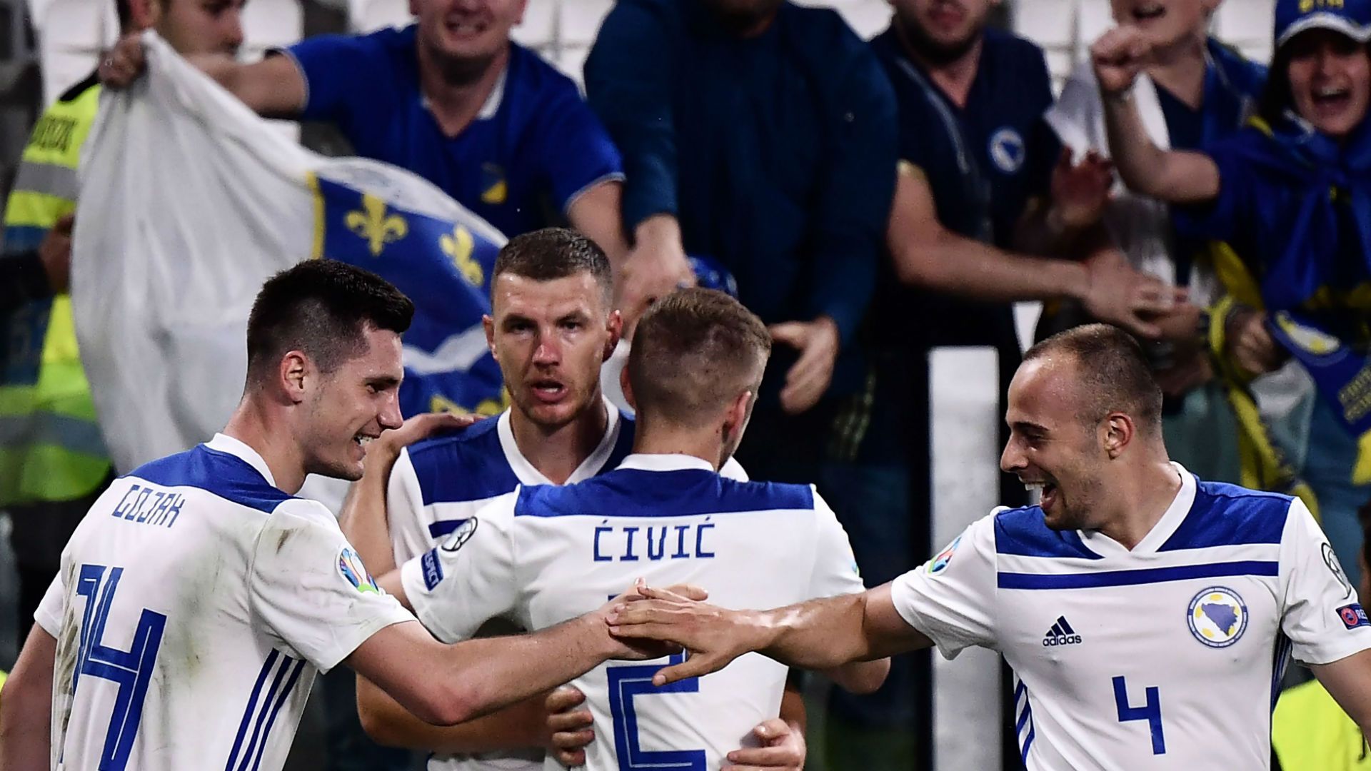 Bosnia celebrating Italy Bosnia Euro 2020