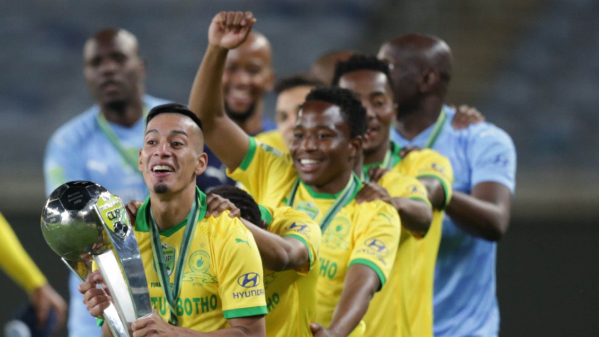 Gaston Sirino leads Mamelodi Sundowns celebrations