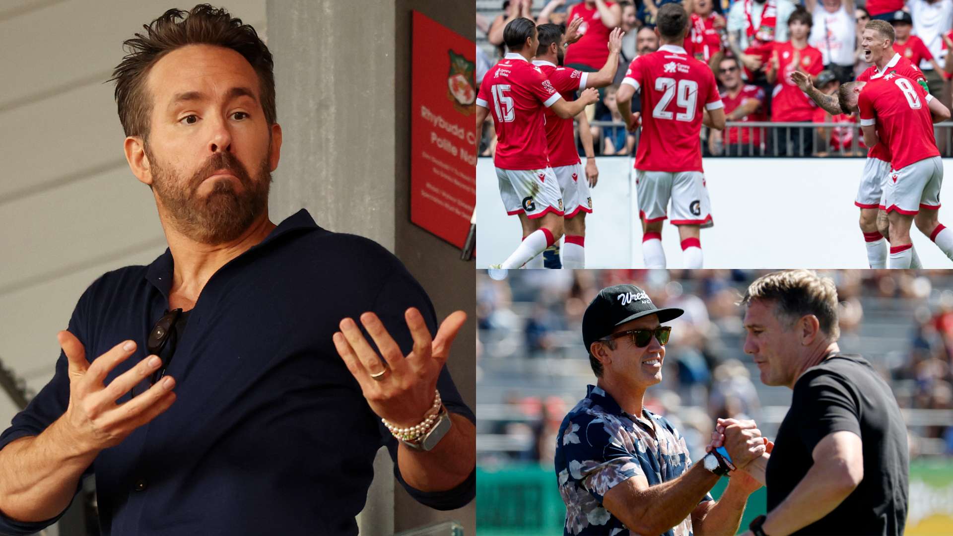 Ryan Reynolds Wrexham 2024 Rob McElhenney Phil Parkinson