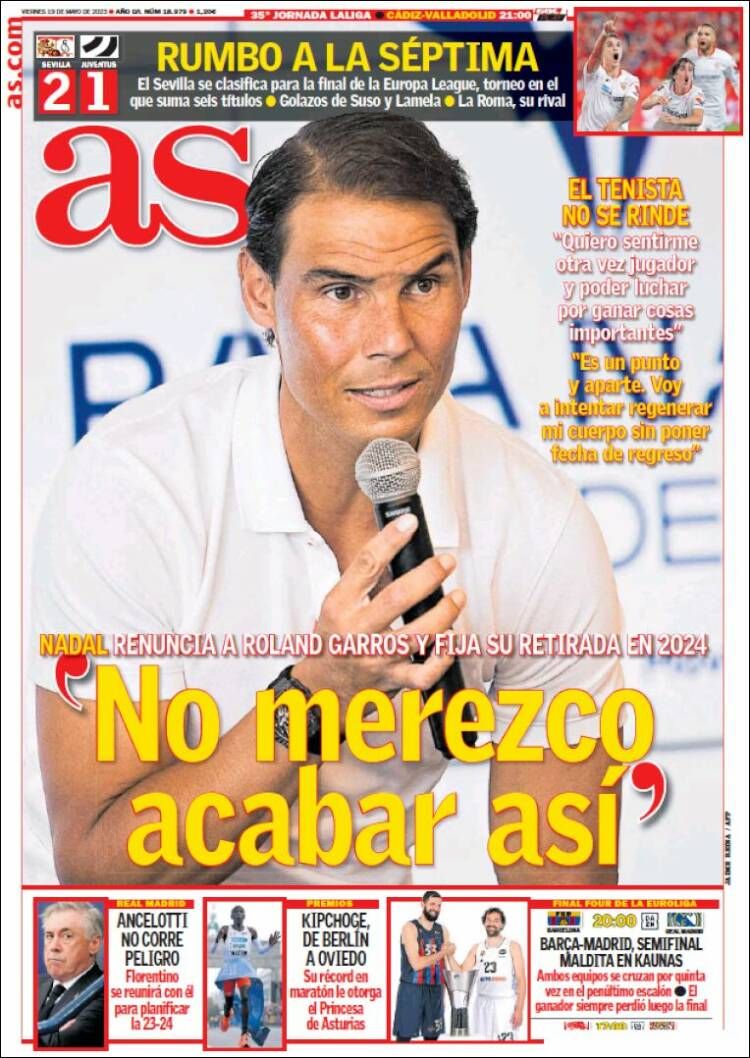 Portada del diario As 19 de mayo de 2023