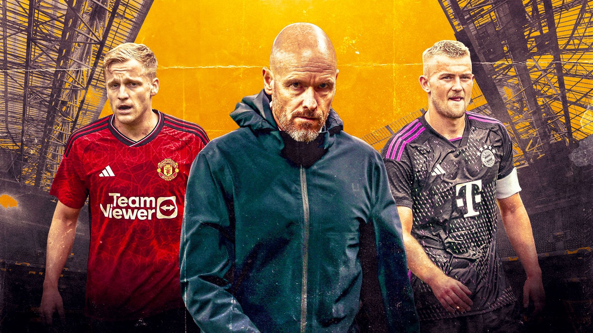 GFX Erik ten Hag Donny van de Beek Matthijs de Ligt