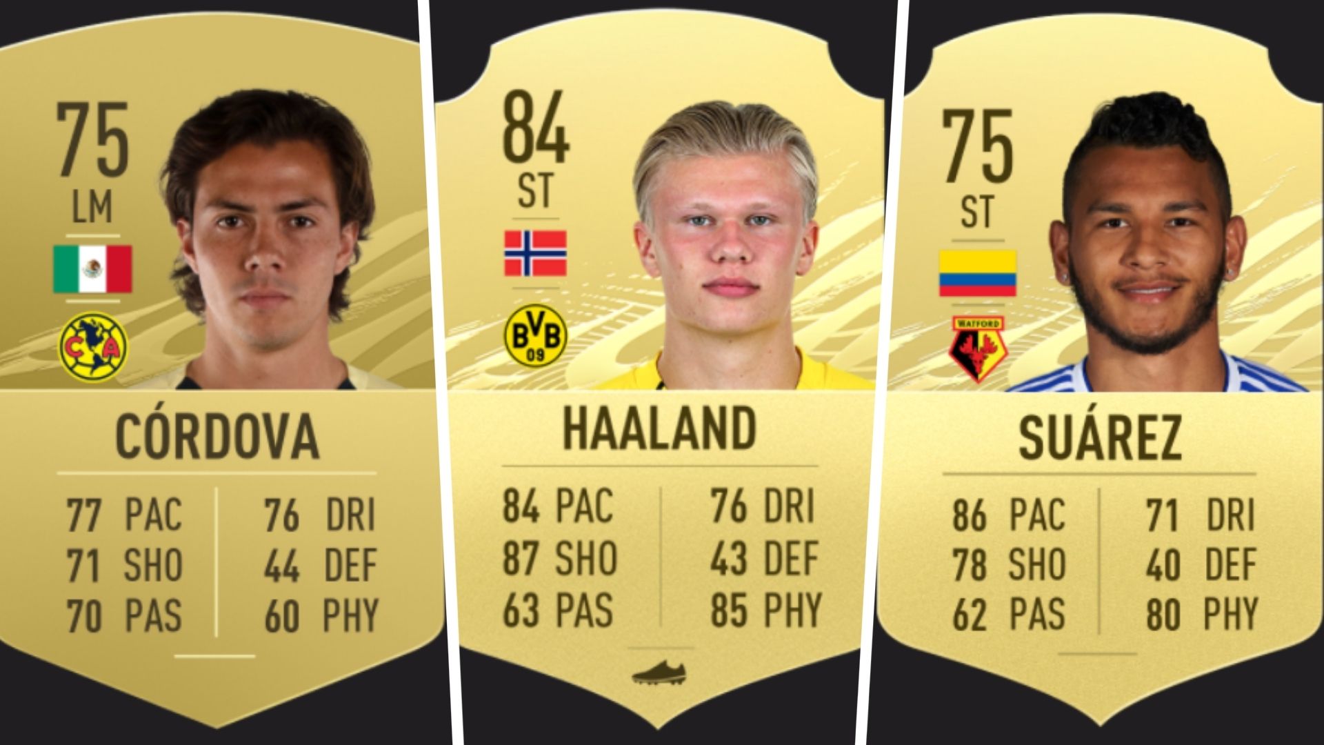 Córdova Haaland Suárez FIFA 21