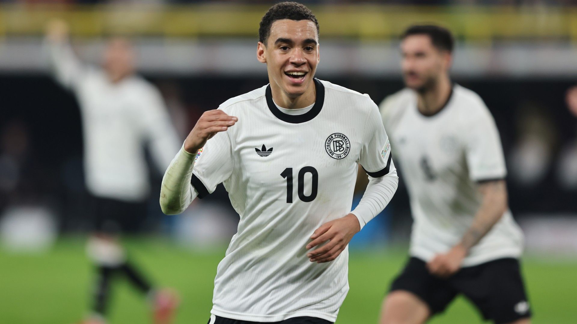  Jamal Musiala of Germany celebrates the second goal 
