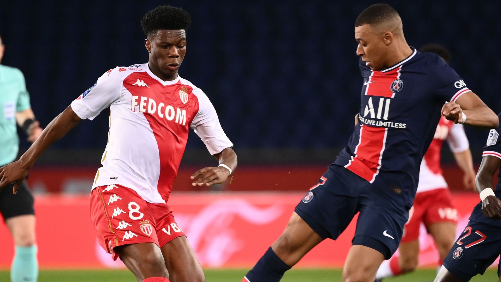 Kylian Mbappe Aurelien Tchouaméni PSG Monaco Ligue 1 21022021