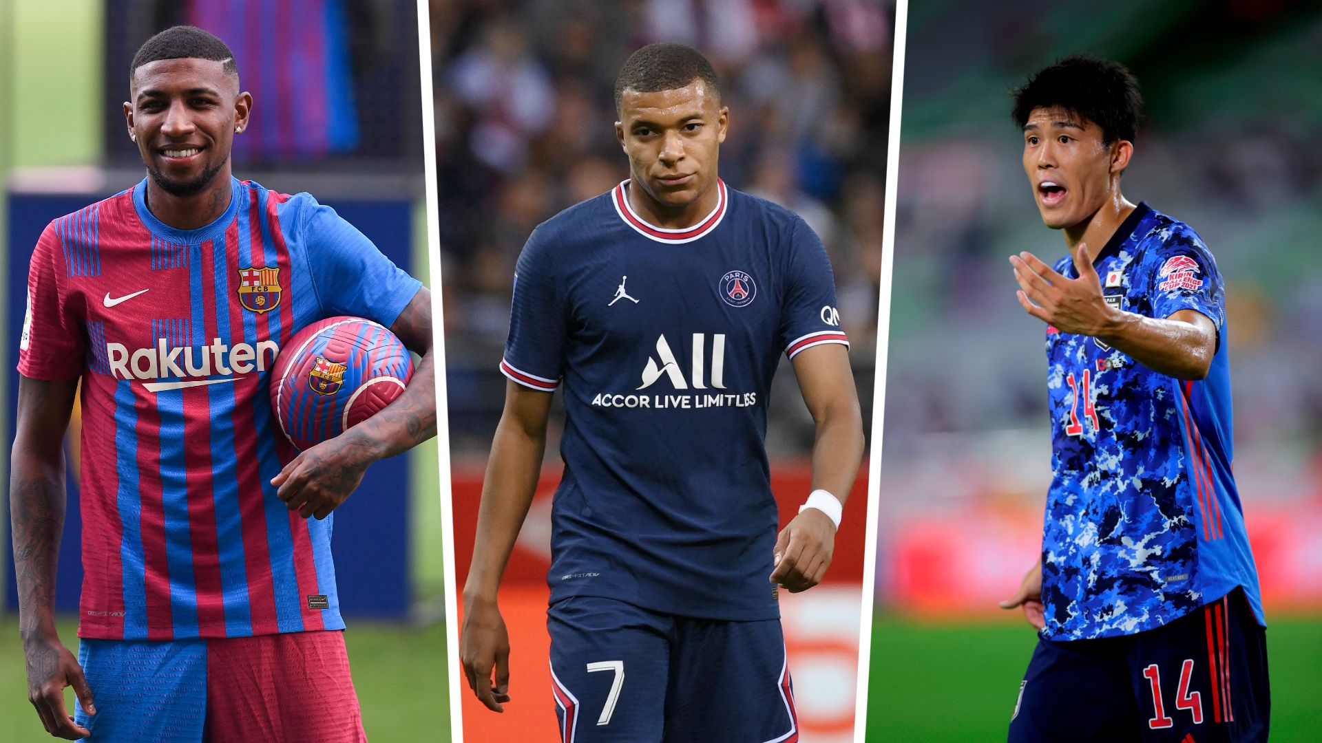Emerson Royal, Kylian Mbappé, Takehiro Tomiyasu