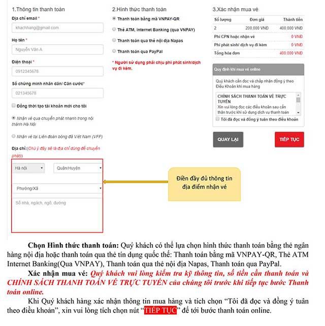 Hướng dẫn mua vé trận Việt Nam - Malaysia 4