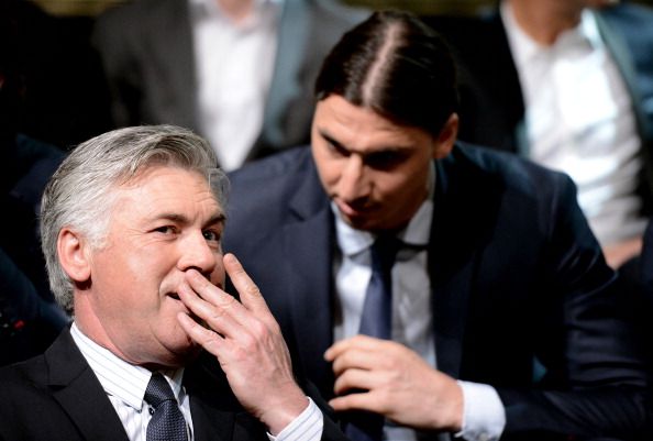 Carlo Ancelotti, Zlatan Ibrahimovic (UNFP Trophy)