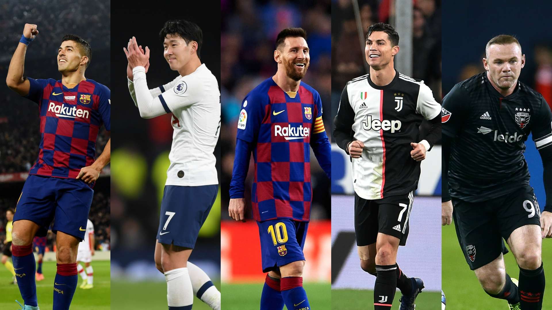 Suárez, Son, Messi, Cristiano y Rooney