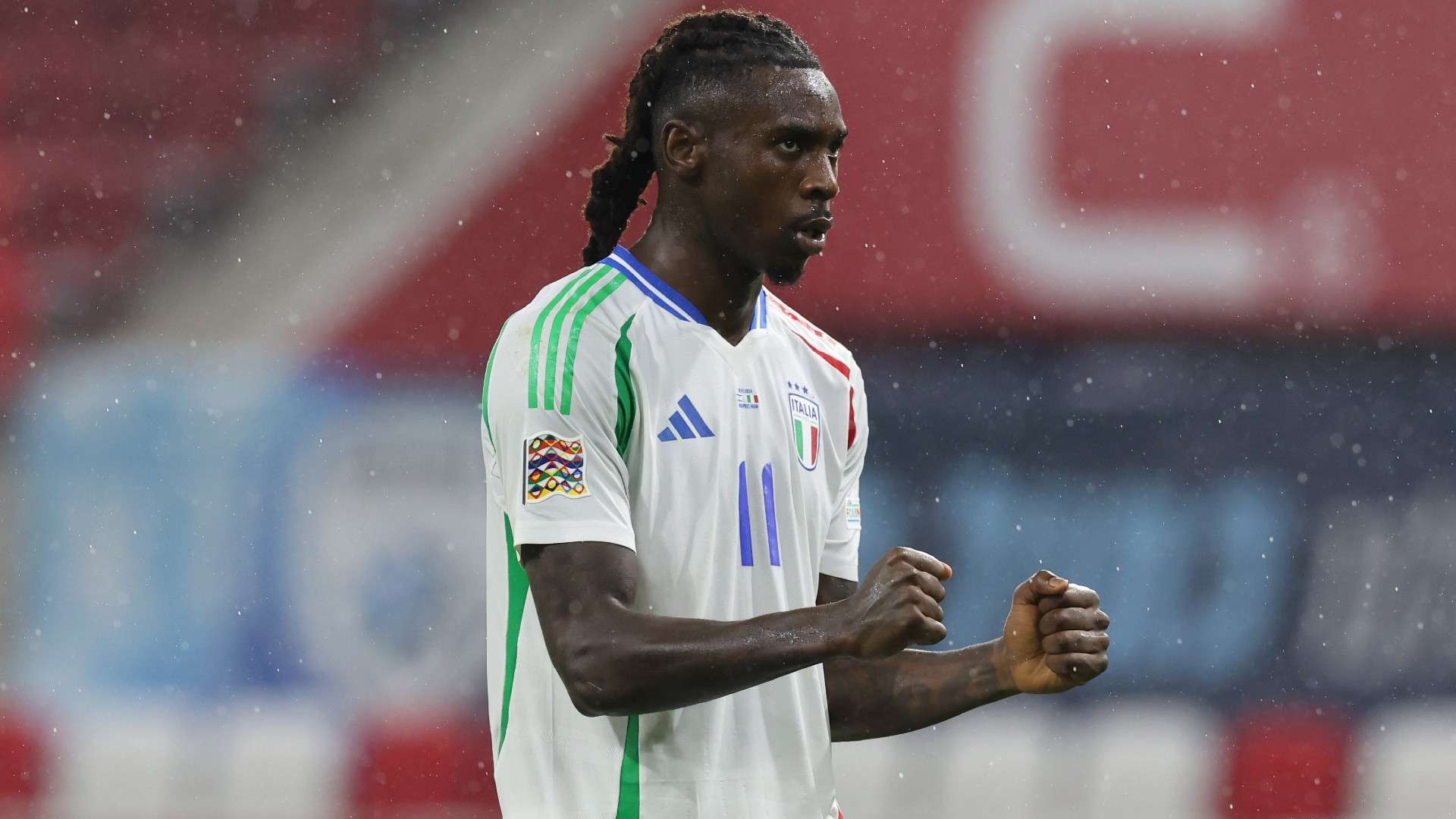 Moise Kean of Italy celebrates