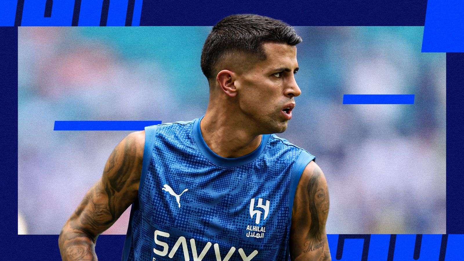 Grafica Calciomercato Cancelo 2026 canotta 16.9