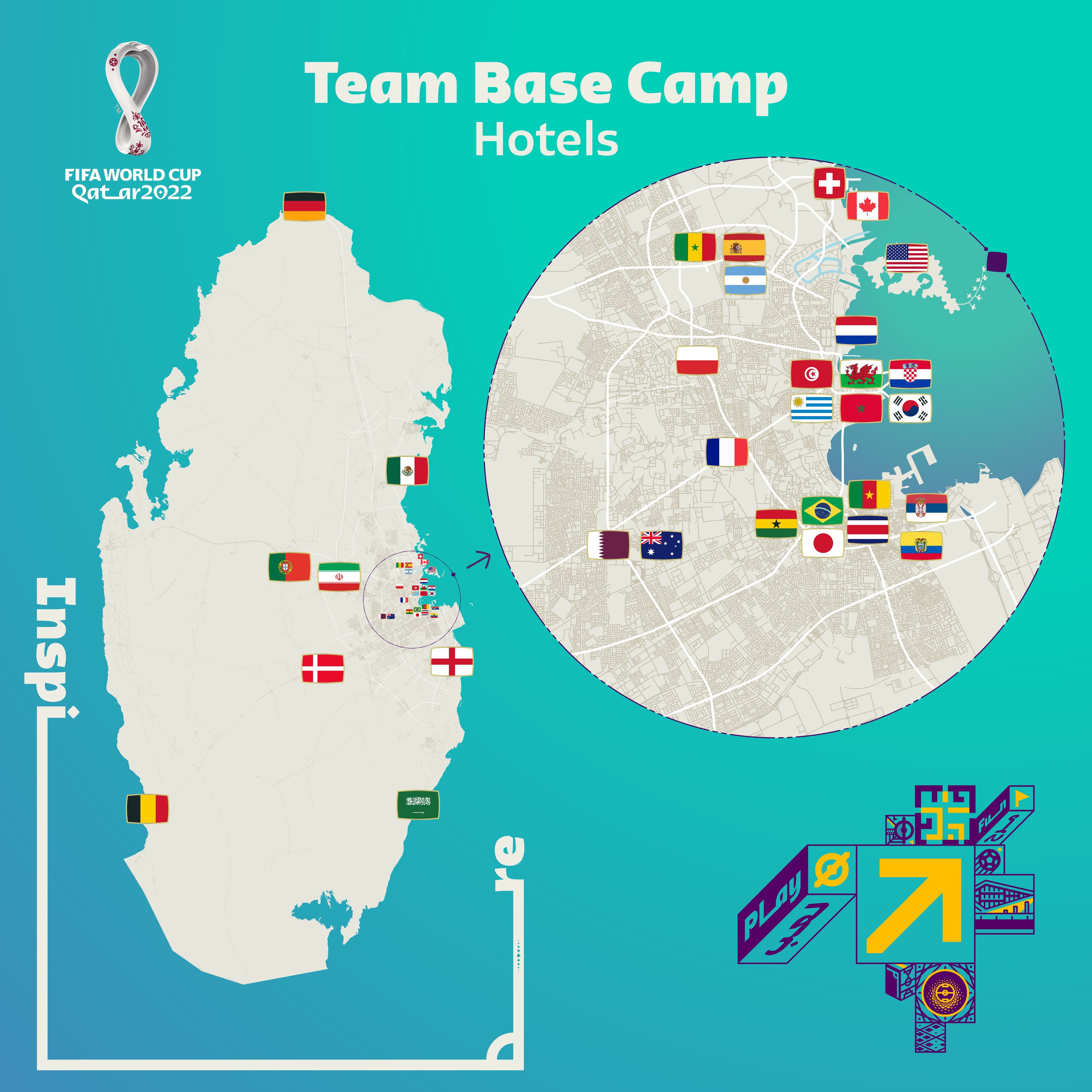 Coupe du monde 2022 - Carte des hôtels
