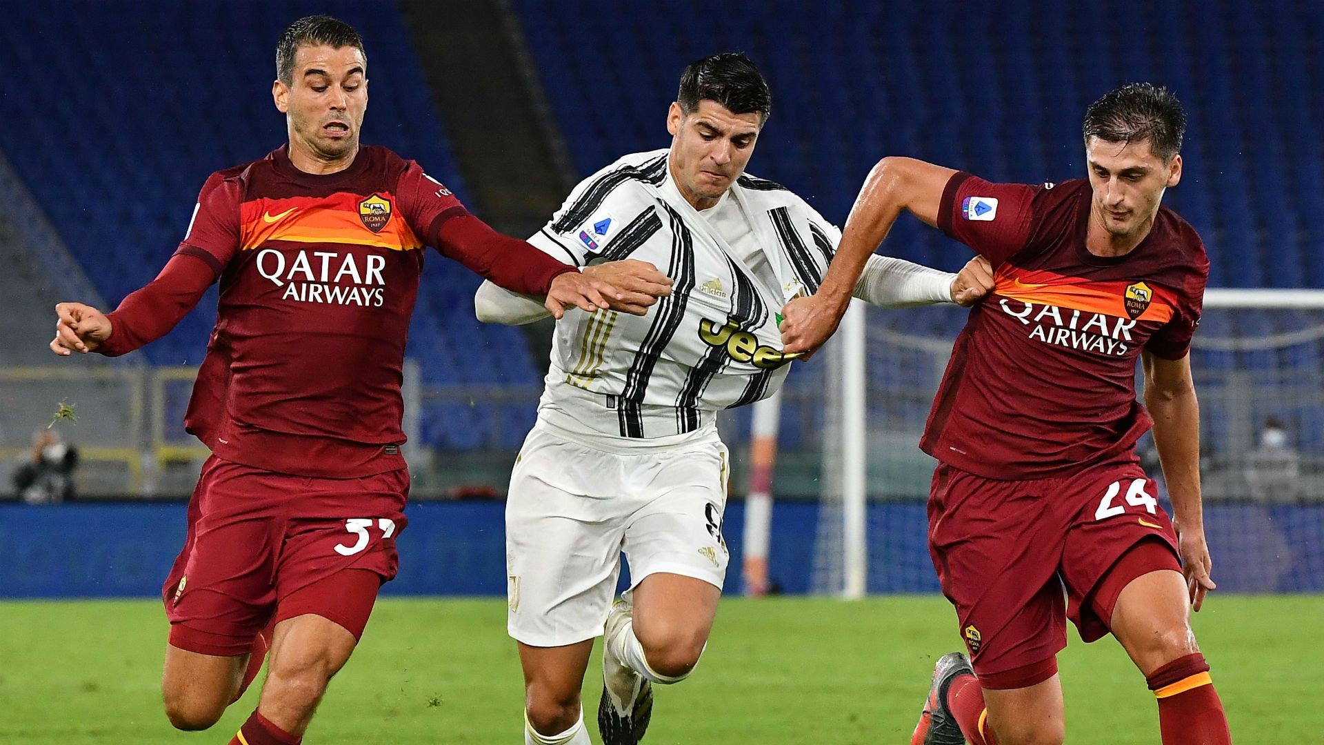 Morata Spinazzola Kumbulla Roma Juventus Serie A