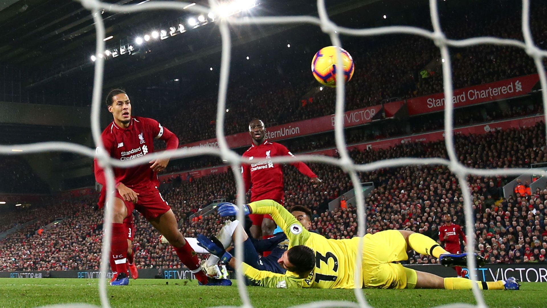 Jesse Lingard scores after Alisson's error Liverpool v Manchester Utd