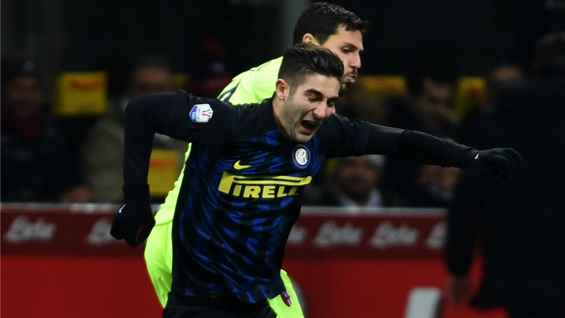 Roberto Gagliardini Mattia Destro Inter Bologna Coppa Italia
