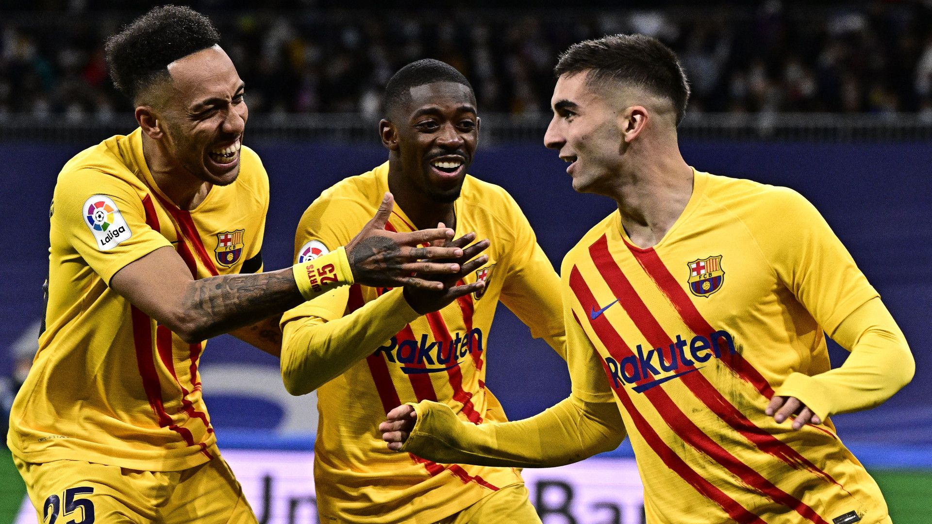 PIERRE-EMERICK AUBAMEYANG OUSMANE DEMBELE FERRAN TORRES BARCELONA LALIGA 20032022