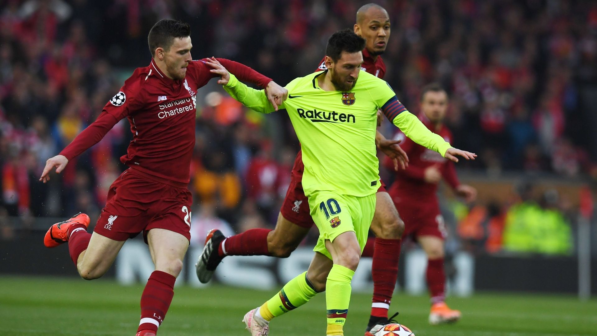 Andrew Robertson Lionel Messi 2018-19