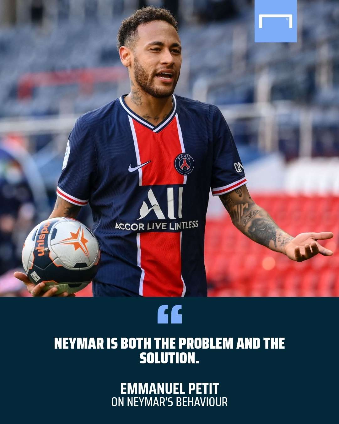 Neymar PSG Emmanuel Petit quote GFX