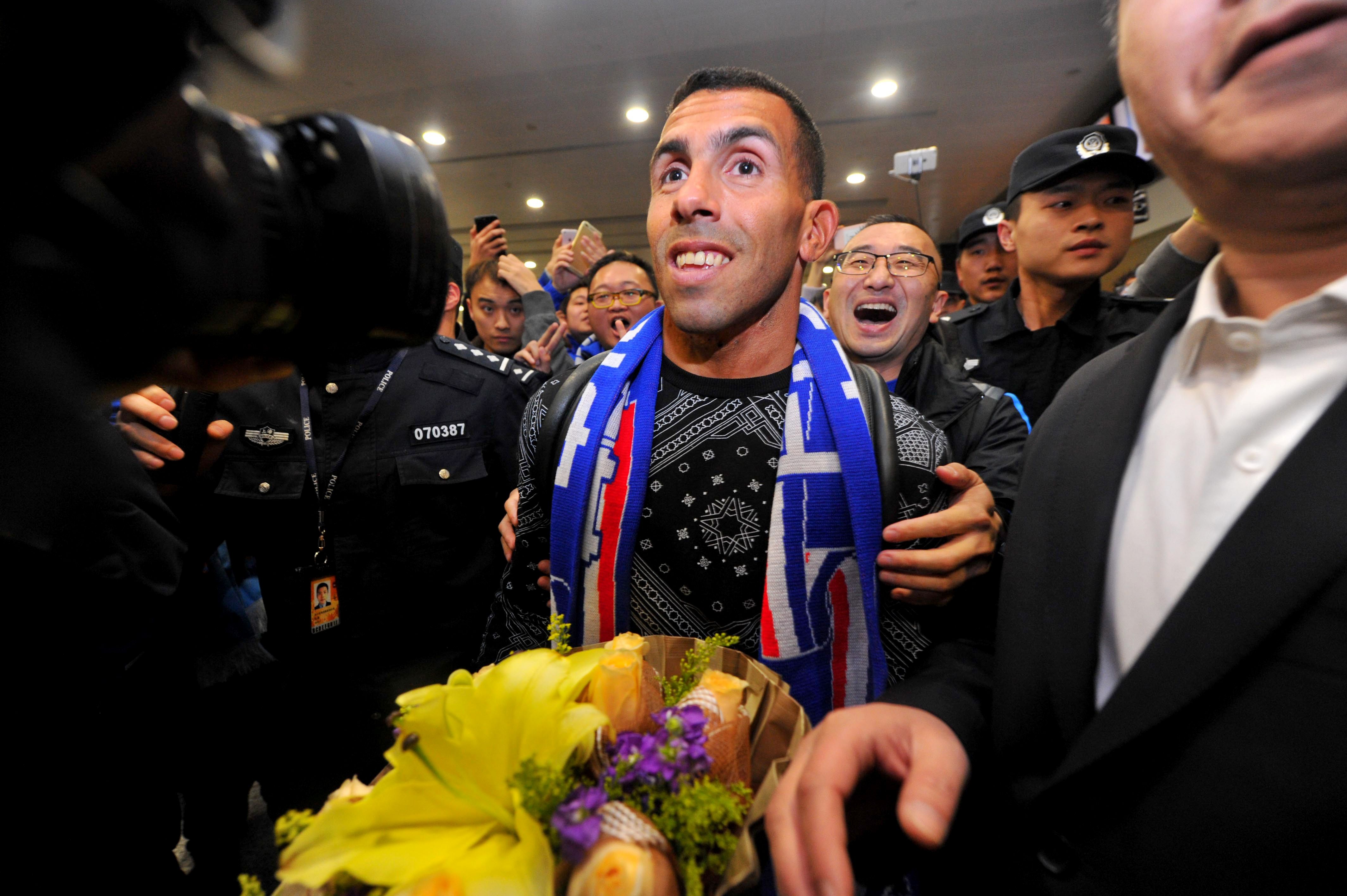 Carlos Tevez arrived China
