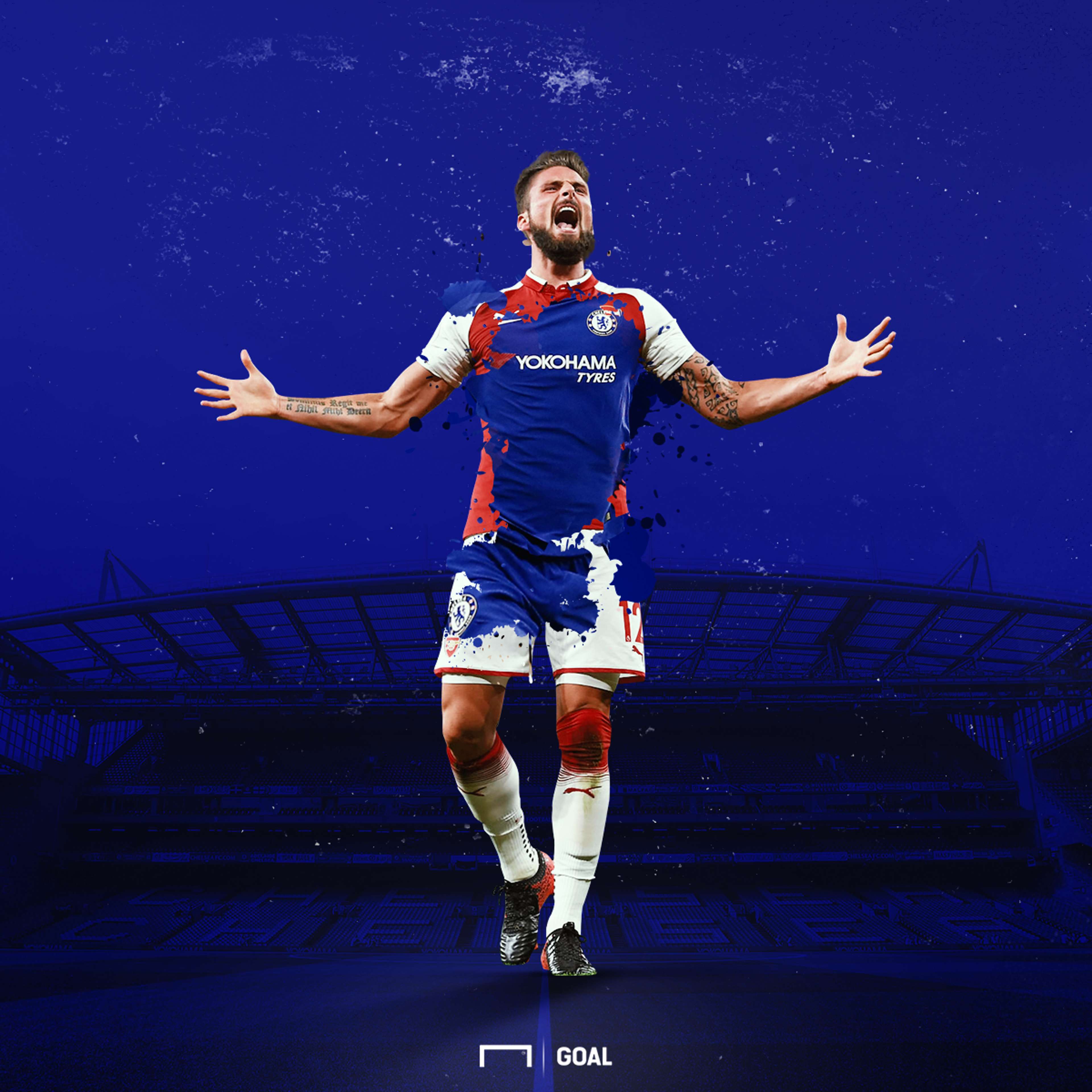 Olivier Giroud Arsenal-Chelsea GFX