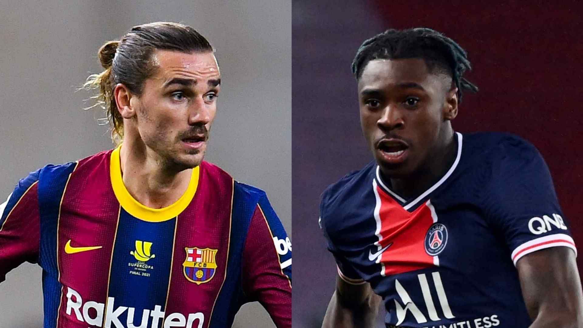 Antoine Griezmann Barcelona Moise Kean PSG 2020-21