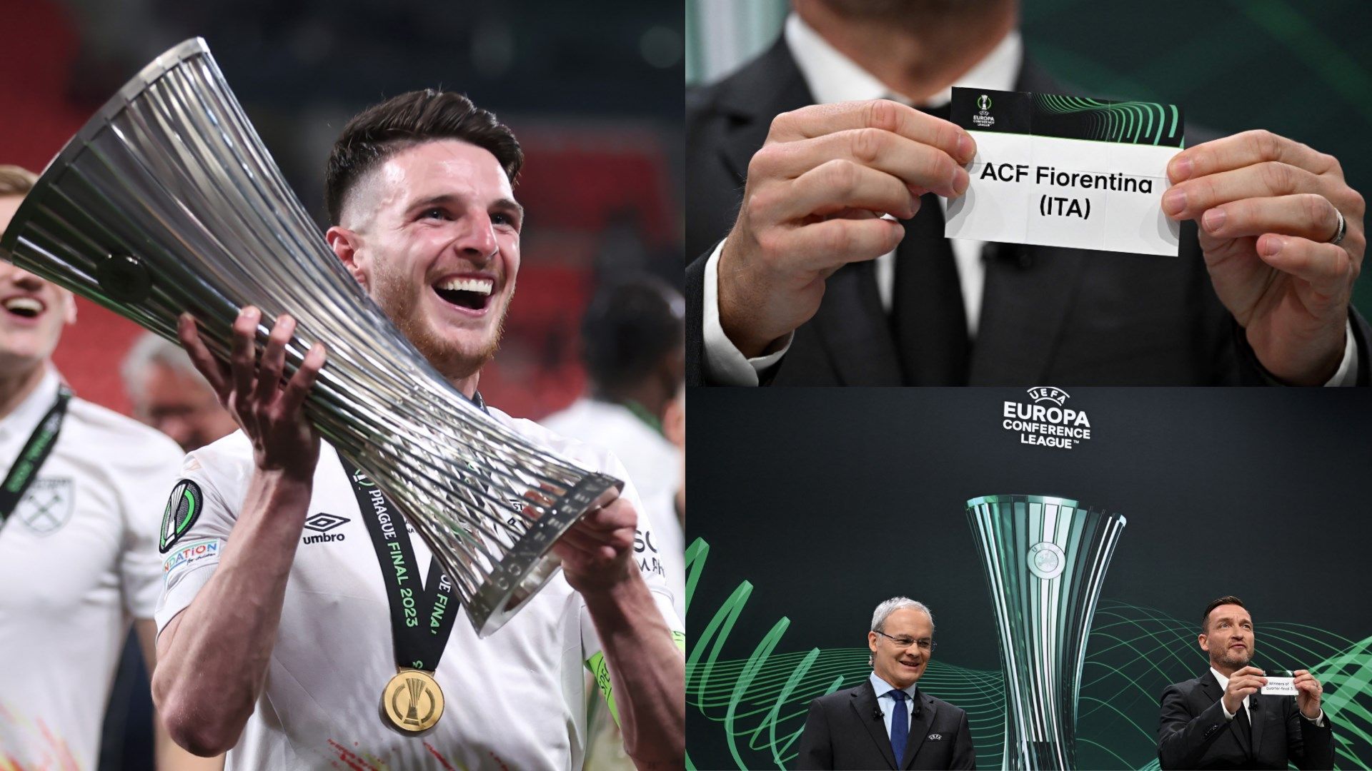 Declan Rice Europa Conference League trophy draw