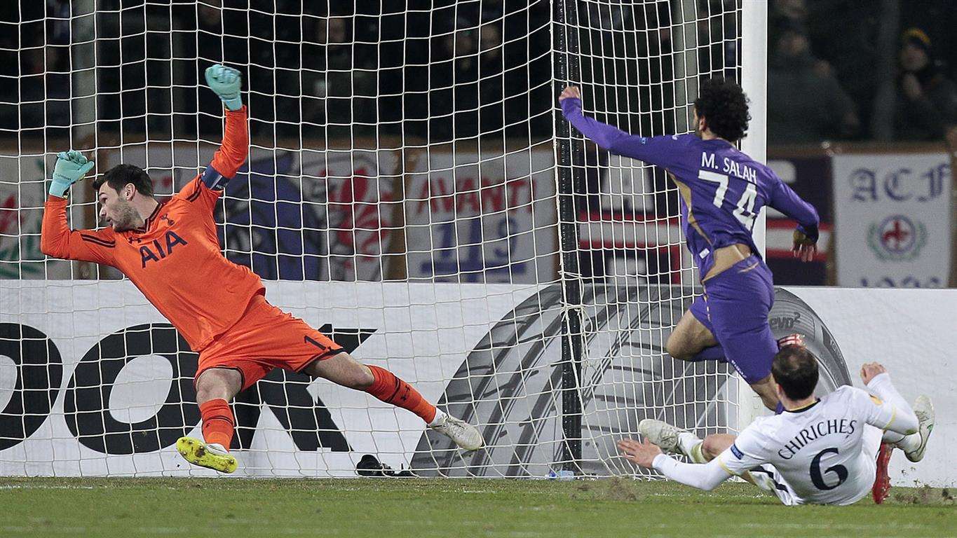 Mohamed Salah ACF Fiorentina Tottenham Hotspur during the UEFA Europa League Round of 32 match 02162015