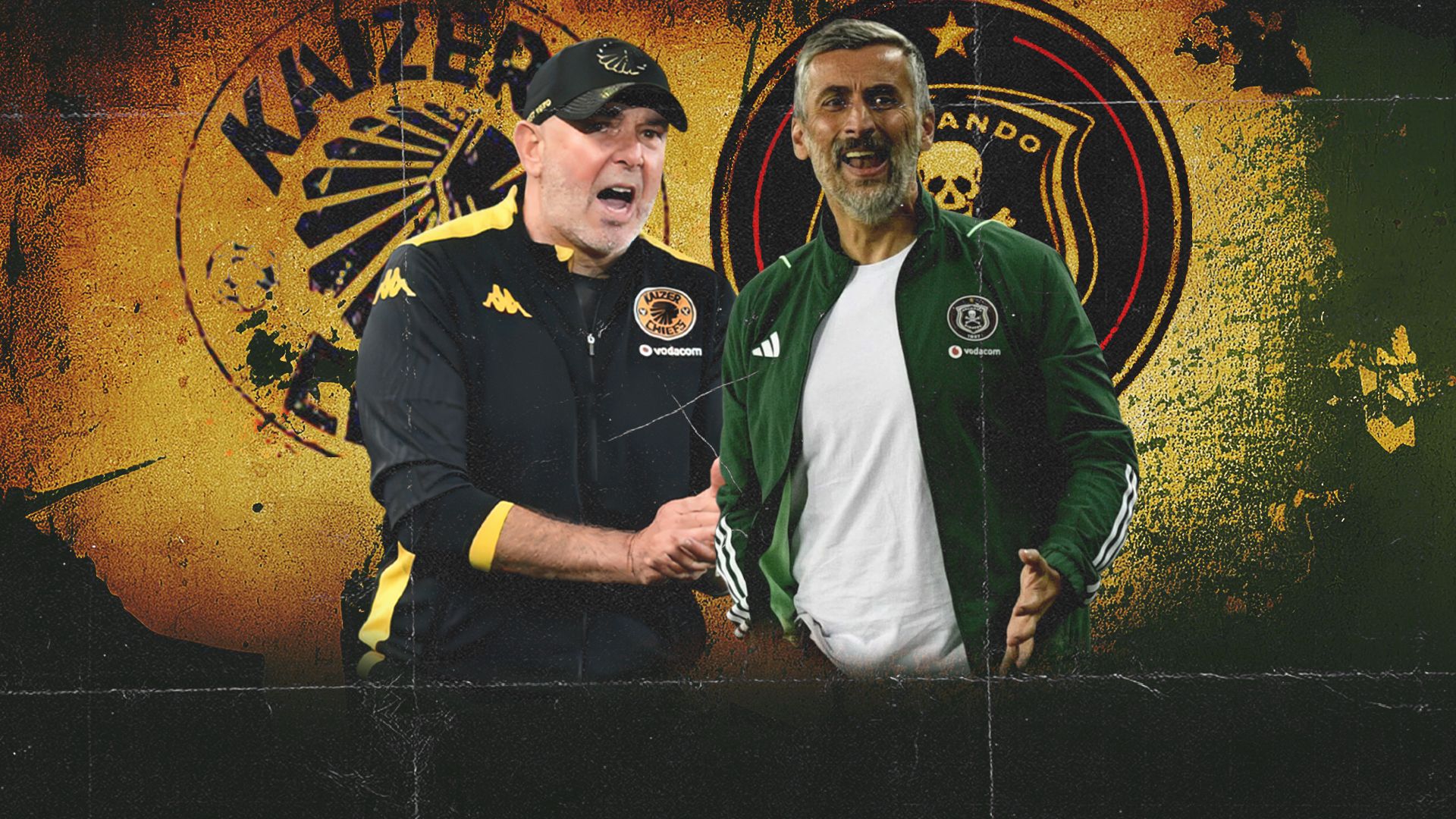 Nasreddine Nabi of Kaizer Chiefs and Jose Riveiro of Orlando Pirates 