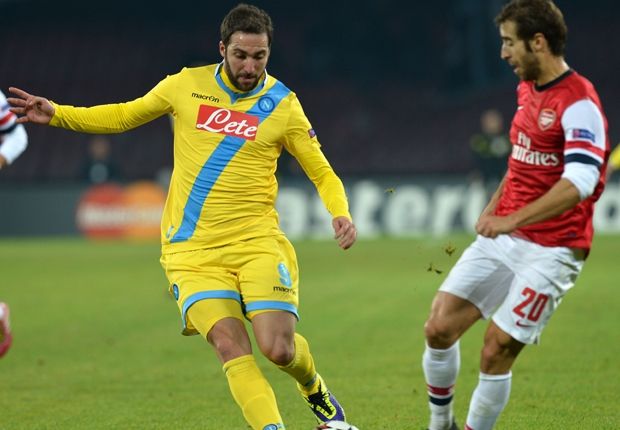 Gonzalo Higuain Napoli Arsenal Champions League 12112013