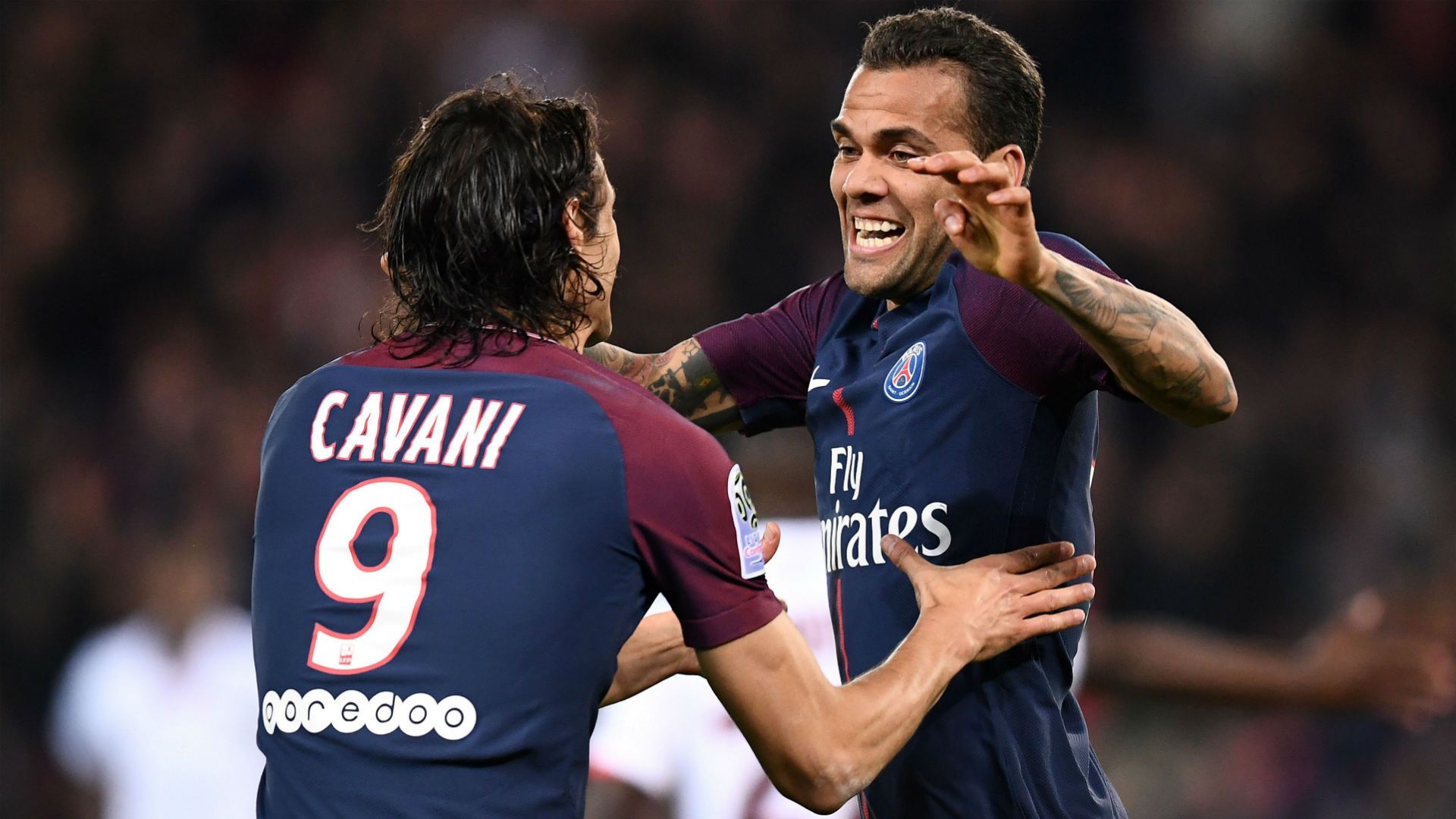 Daniel Alves Edinson Cavani PSG Nice Ligue 1 27102017