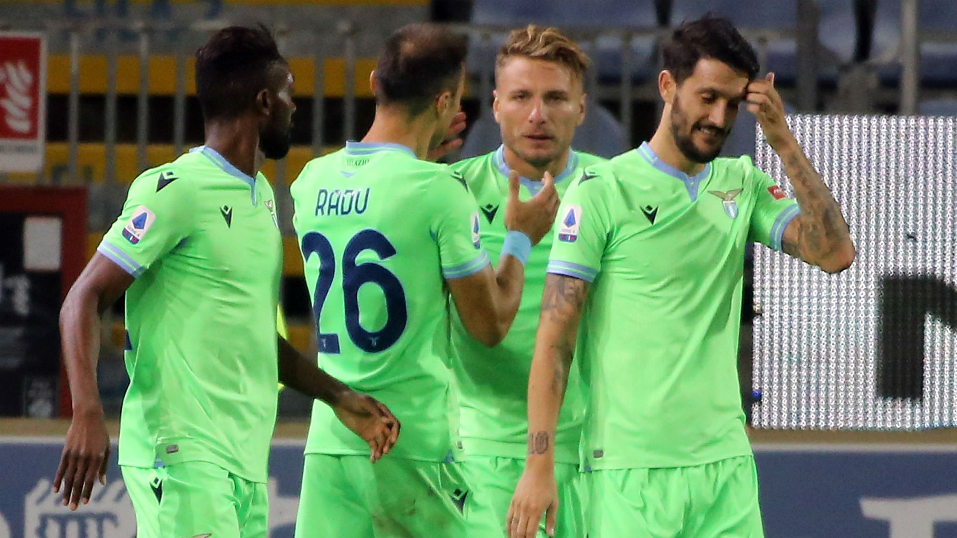 Radu Lazio celebrating Serie A