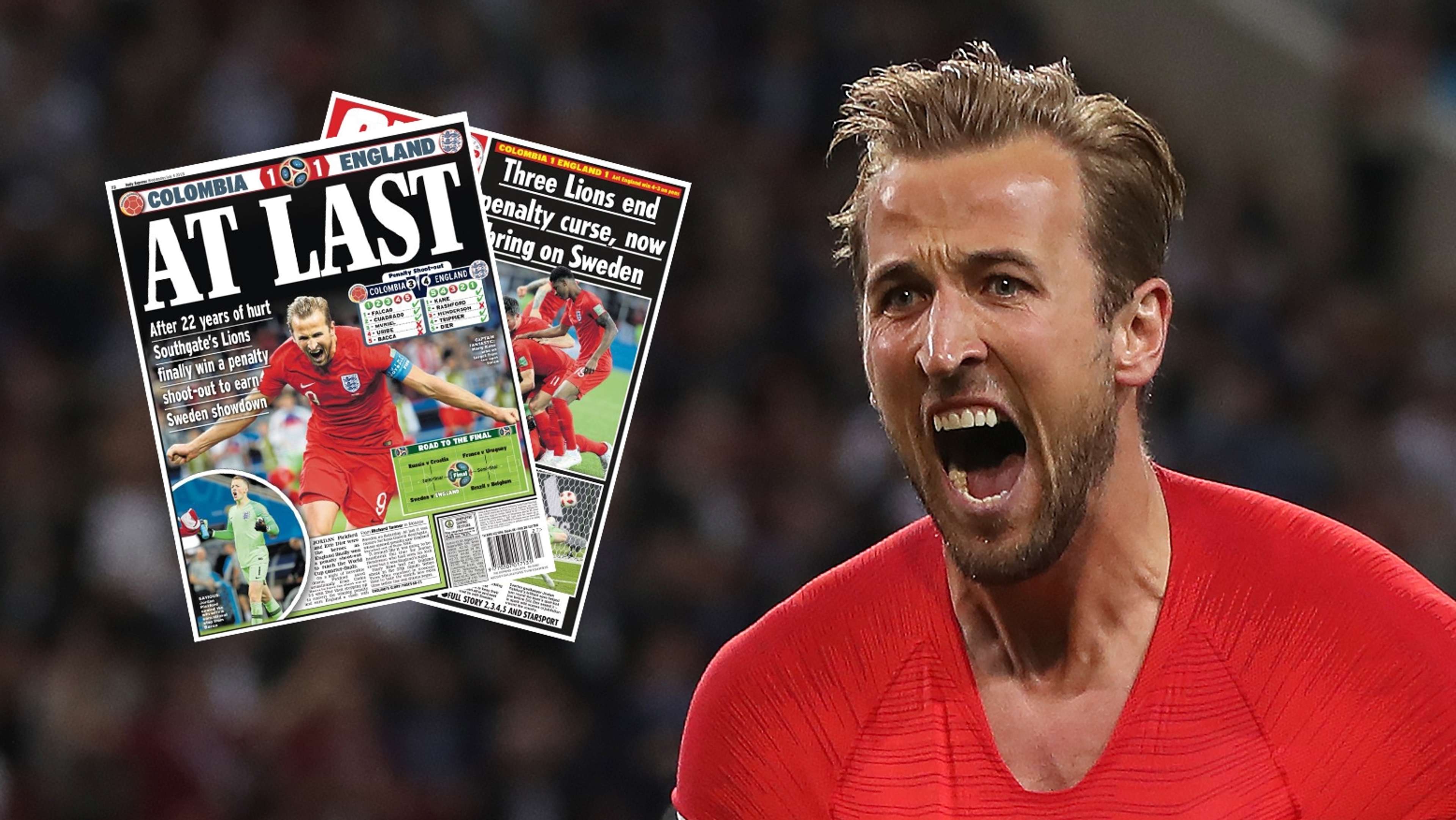 Harry Kane England 2018 World Cup Newspapers