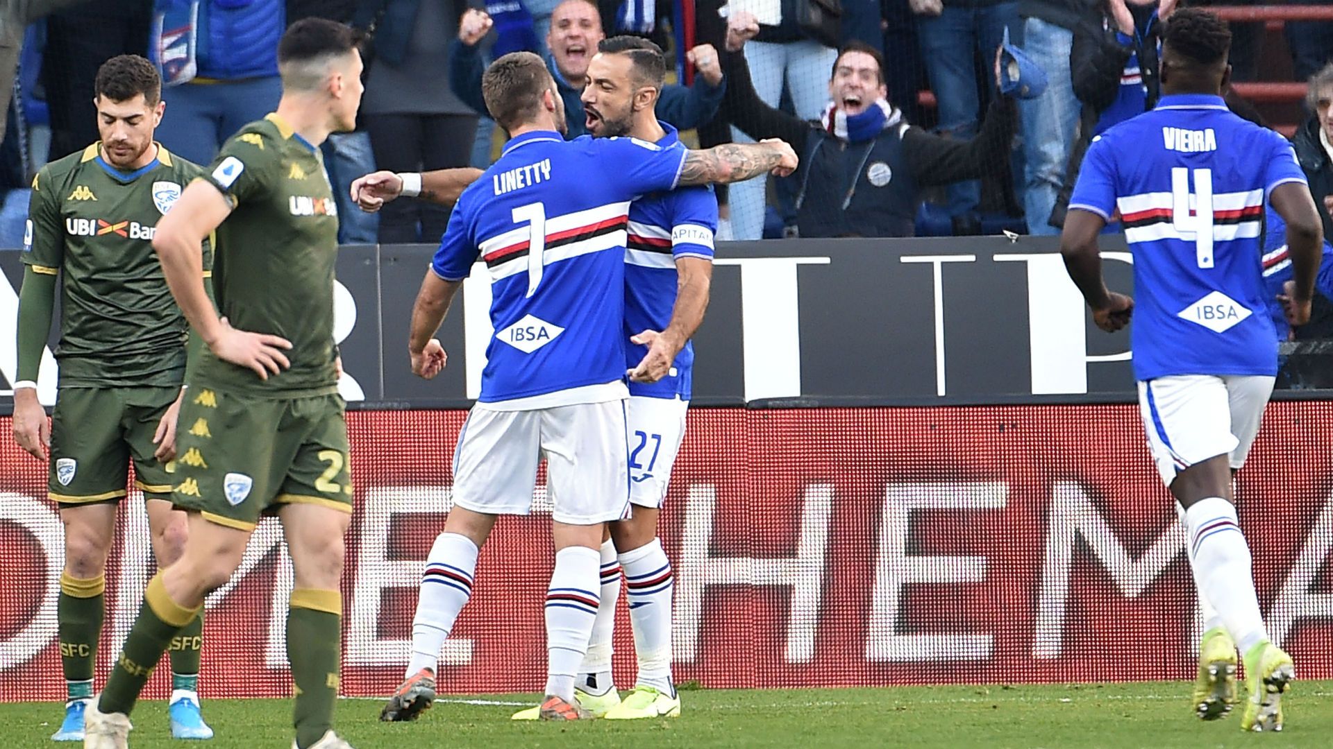 Sampdoria-Brescia Quagliarella Linetty Vieira