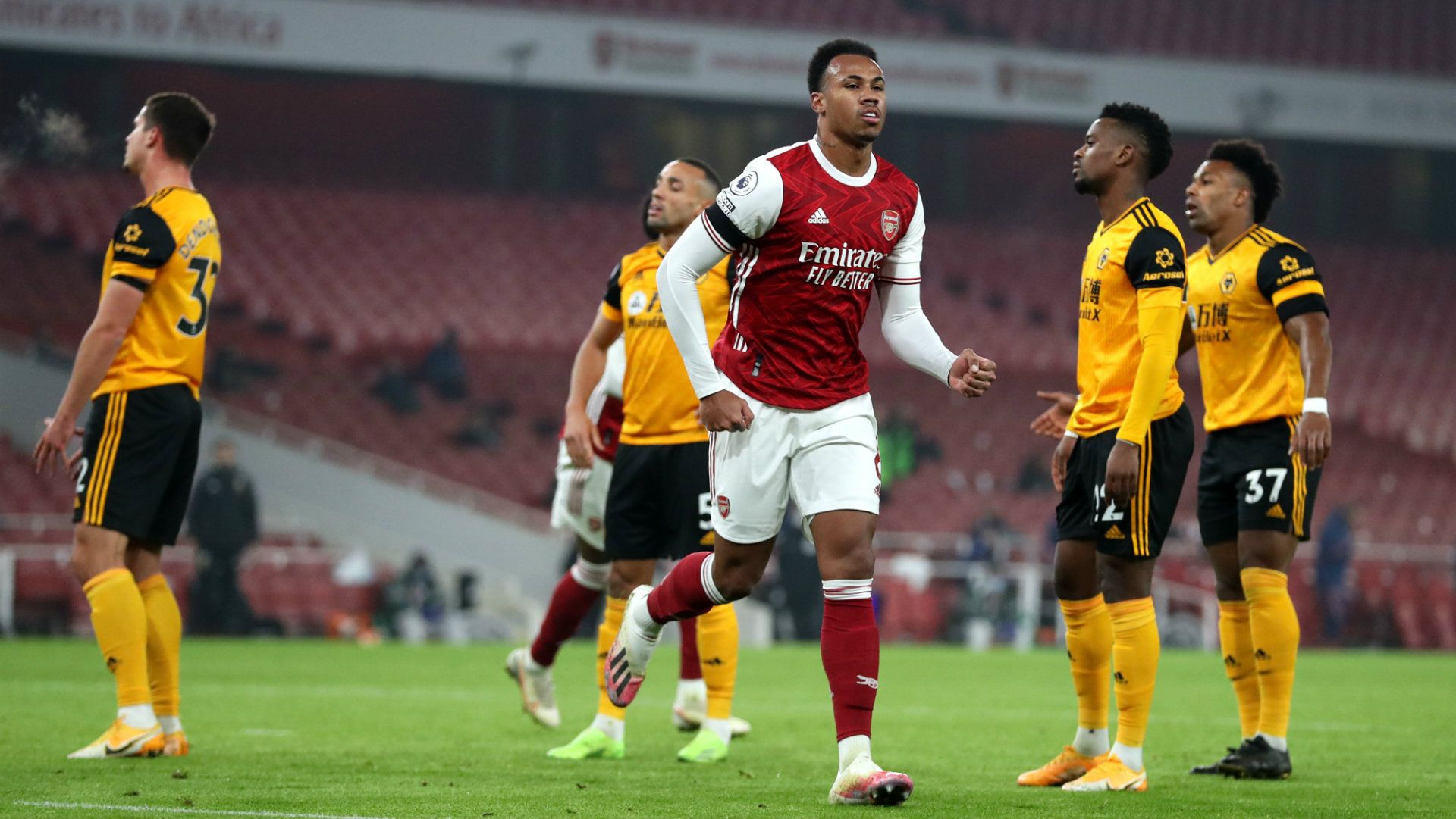 Gabriel Magalhaes Arsenal vs Wolves Premier League 2020-21