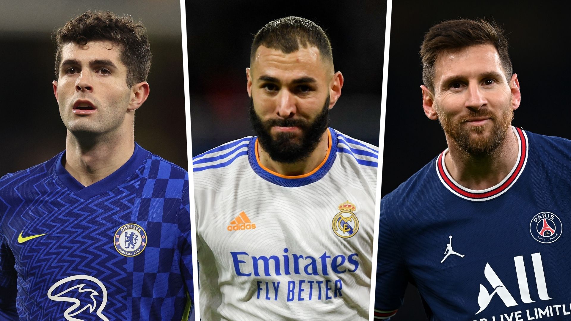 Christian Pulisic Karim Benzema Lionel Messi 2021-22