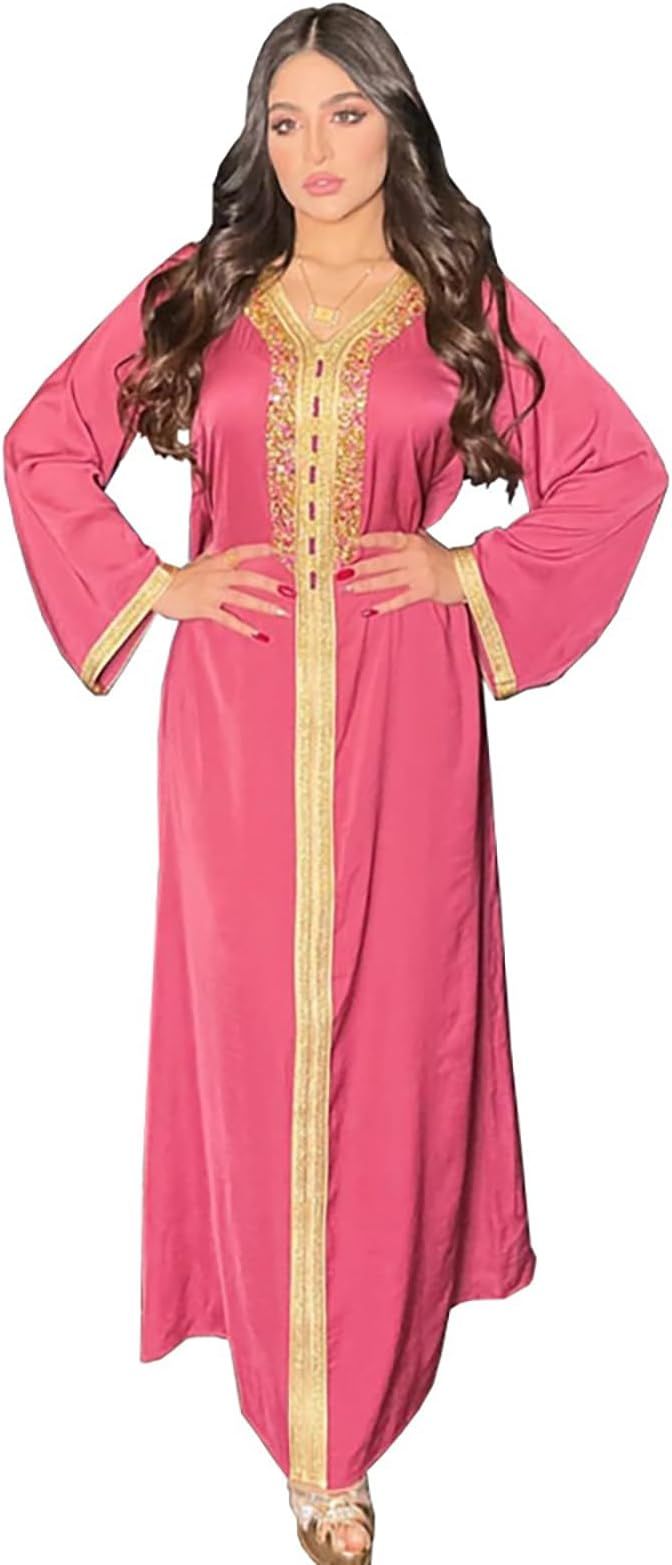  فستان ماكسي إسلامي للنساء من الساتان