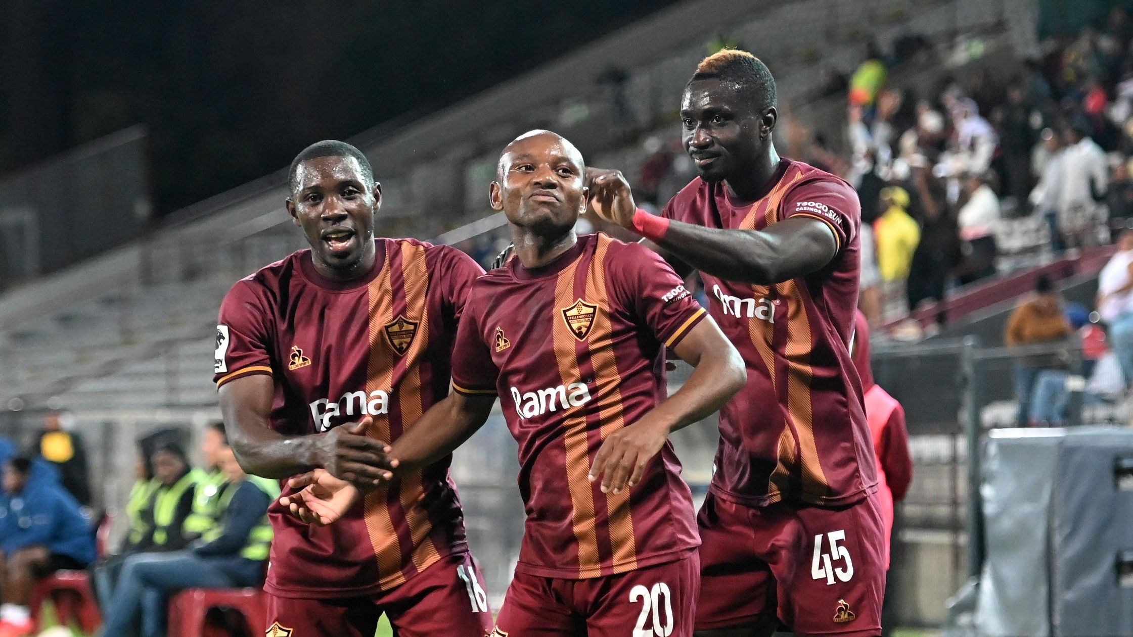 Stellenbosch celebrate a goal against AmaZulu