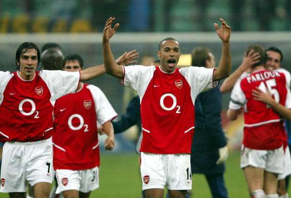 Thierry Henry Robert Pires Ray Parlour Arsenal Inter 2003 UEFA Champions League