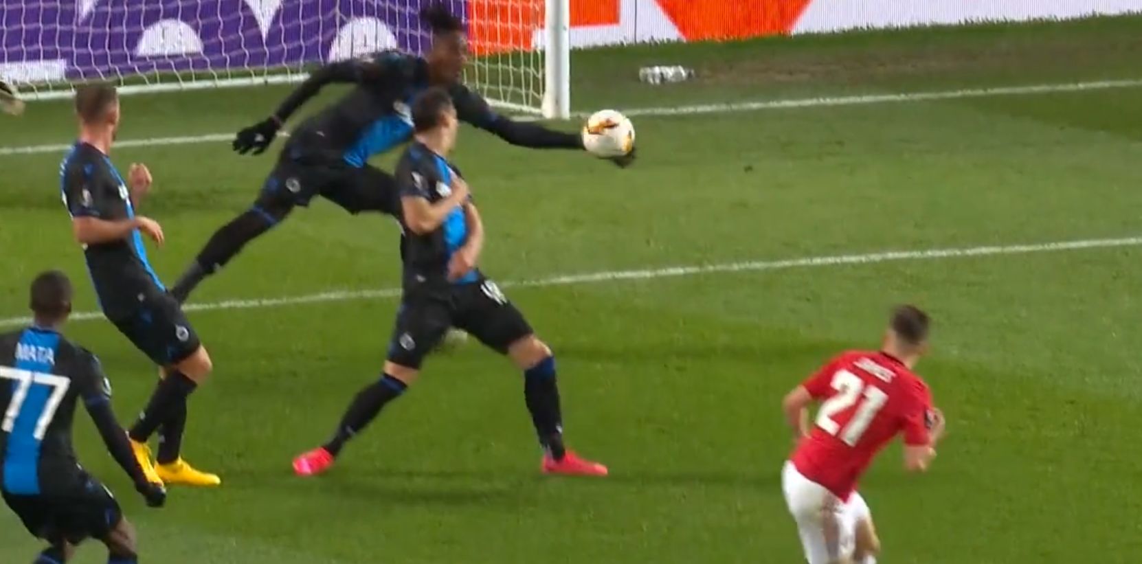 Simon Deli Manchester United Brugge Europa League 2020