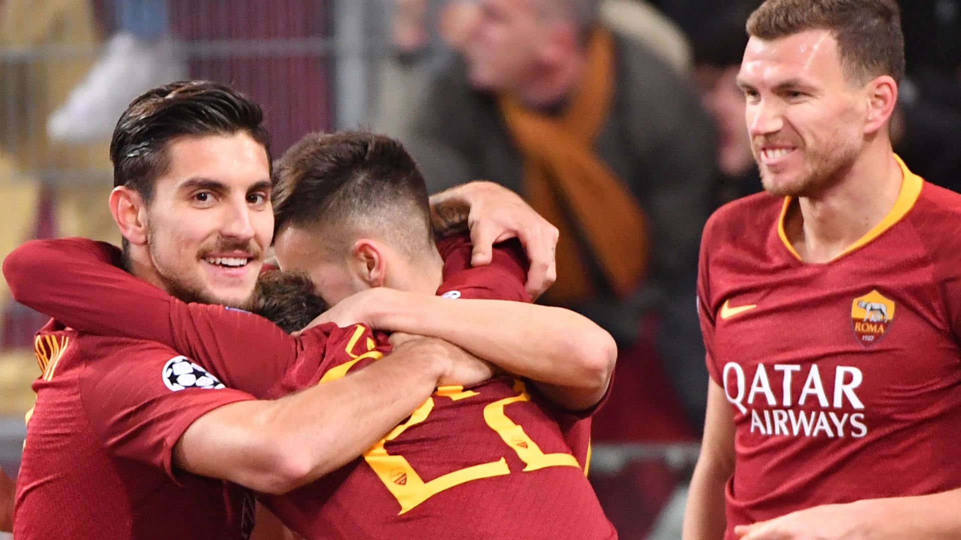 Celebrating Roma Porto Champions League