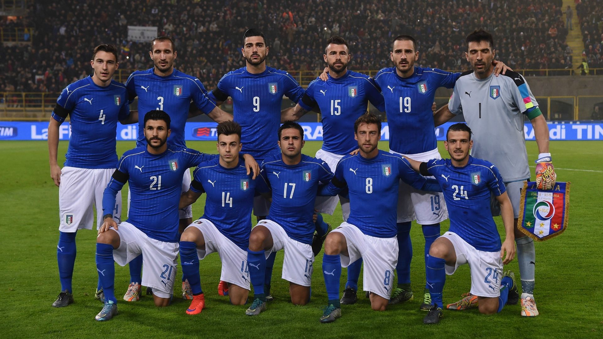 Italy team against Romania 17112015