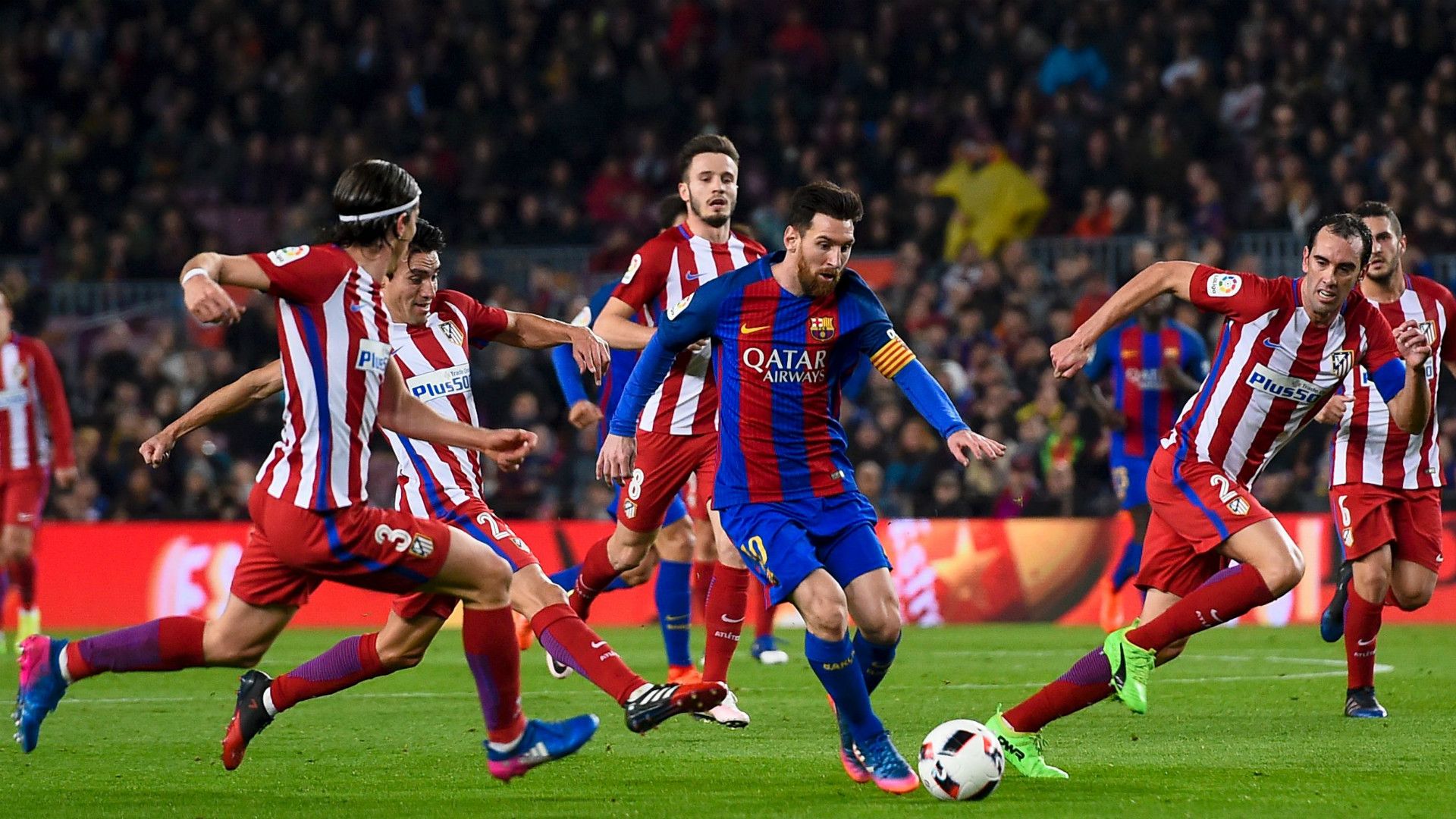 Messi Filipe Luis Diego Godin Barcelona Atletico Madrid Copa del Rey